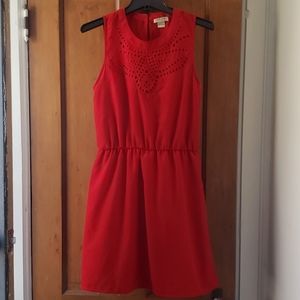 Lucky Brand Red Cut-Out Detail Dress